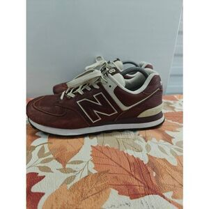 Size 9.5 - New Balance 574 Leather Dark Brown